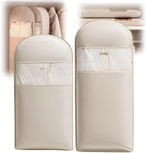 2025 New Space Saving Hanging Garment Bag with Self Compression Zipper,Heavy Duty Garment Bag for Down Coat,Space Saver Closet Organizers (white, L XL)