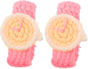 2pcs Hand-knitted Watch Bracelet Hand-woven Woolen Yarn Comfortable Adult Boys and Girls Fashion Jewelry
