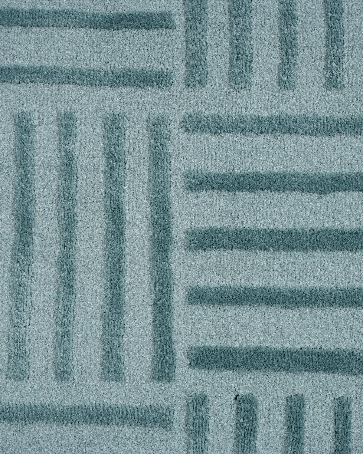 40X60 CM Aura Doormat | Striped Grid Light Blue