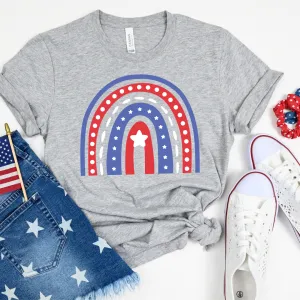 4th of July Cute Rainbow Cotton T-Shirt