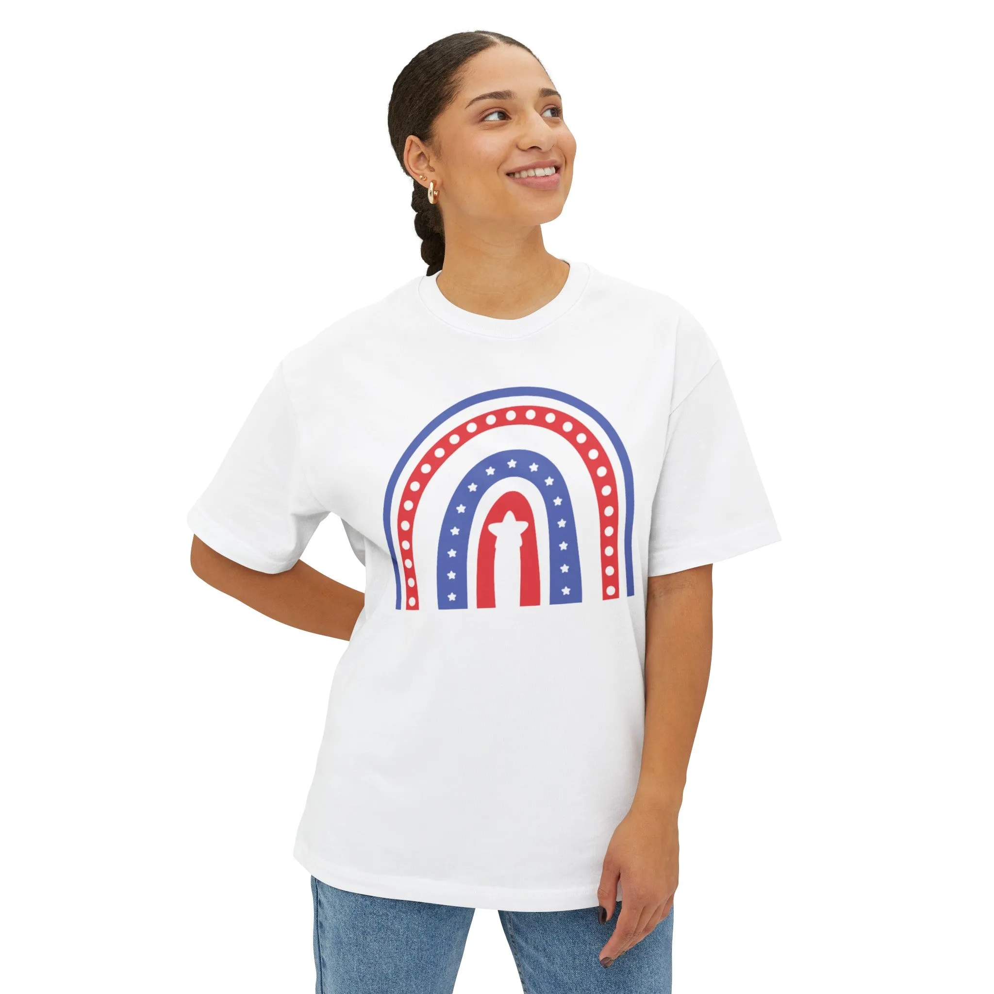 4th of July Cute Rainbow Cotton T-Shirt