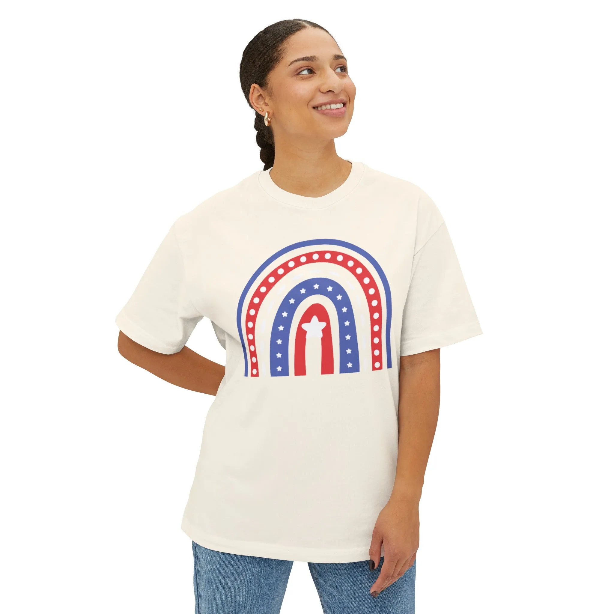4th of July Cute Rainbow Cotton T-Shirt