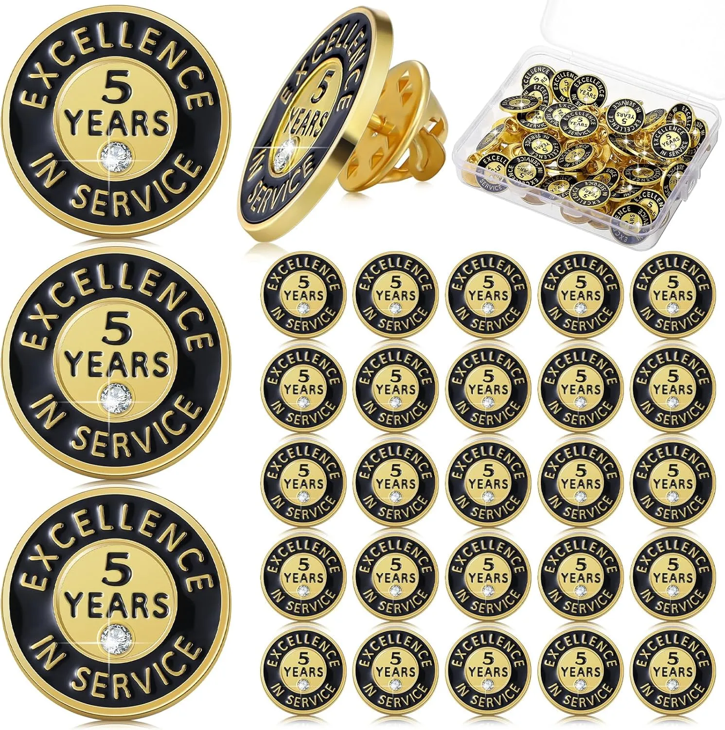 50 Pcs Year of Service Pin Employee Excellence Award Lapel Pin Performance Recognition Reward Anniversary