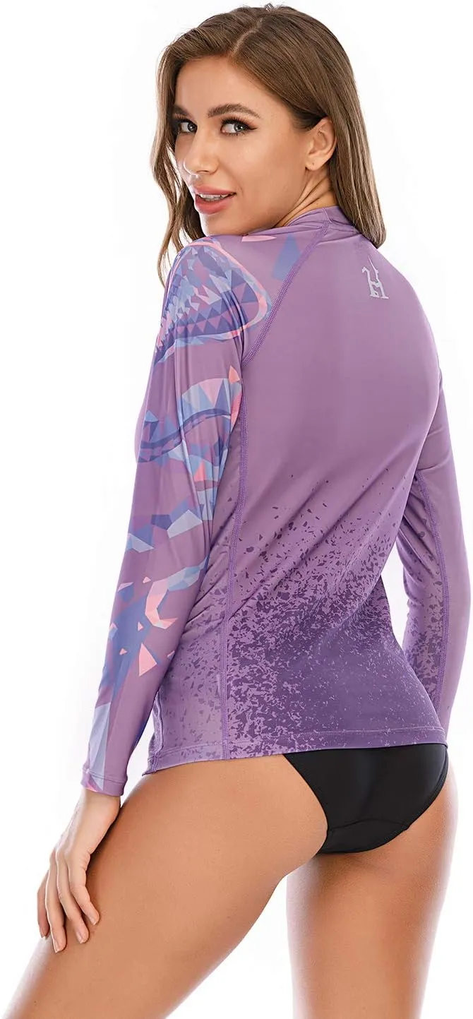 ADOREISM Women's Quick-Dry UPF 50  Sun Protection Long Sleeve Rash Guard