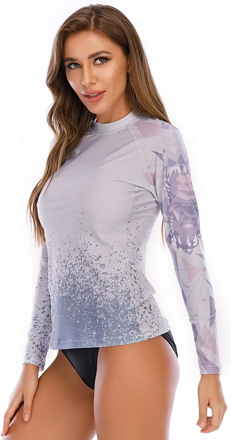 ADOREISM Women's Quick-Dry UPF 50  Sun Protection Long Sleeve Rash Guard