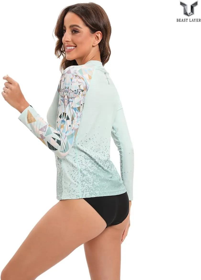 ADOREISM Women's Quick-Dry UPF 50  Sun Protection Long Sleeve Rash Guard