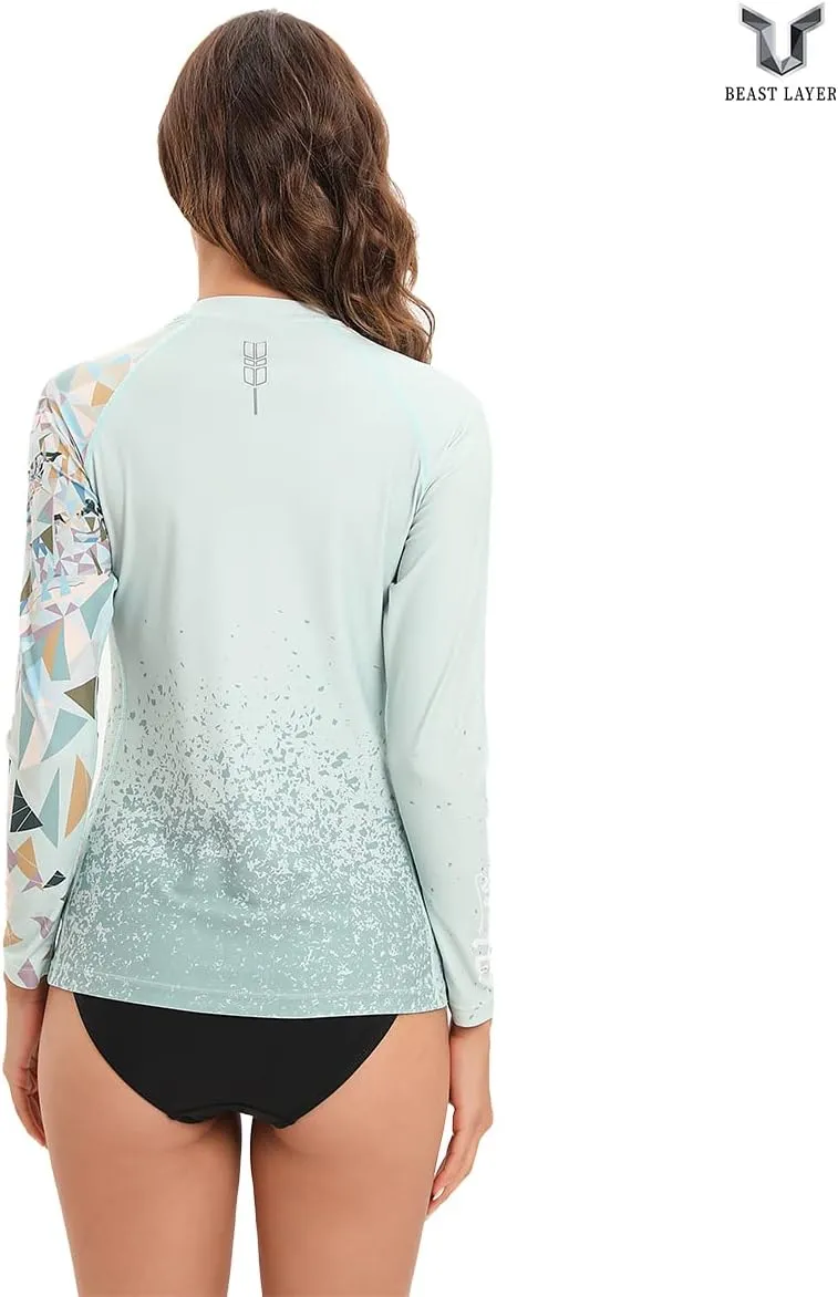 ADOREISM Women's Quick-Dry UPF 50  Sun Protection Long Sleeve Rash Guard