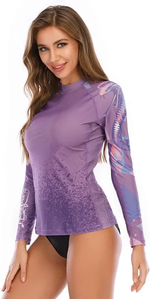ADOREISM Women's Quick-Dry UPF 50  Sun Protection Long Sleeve Rash Guard
