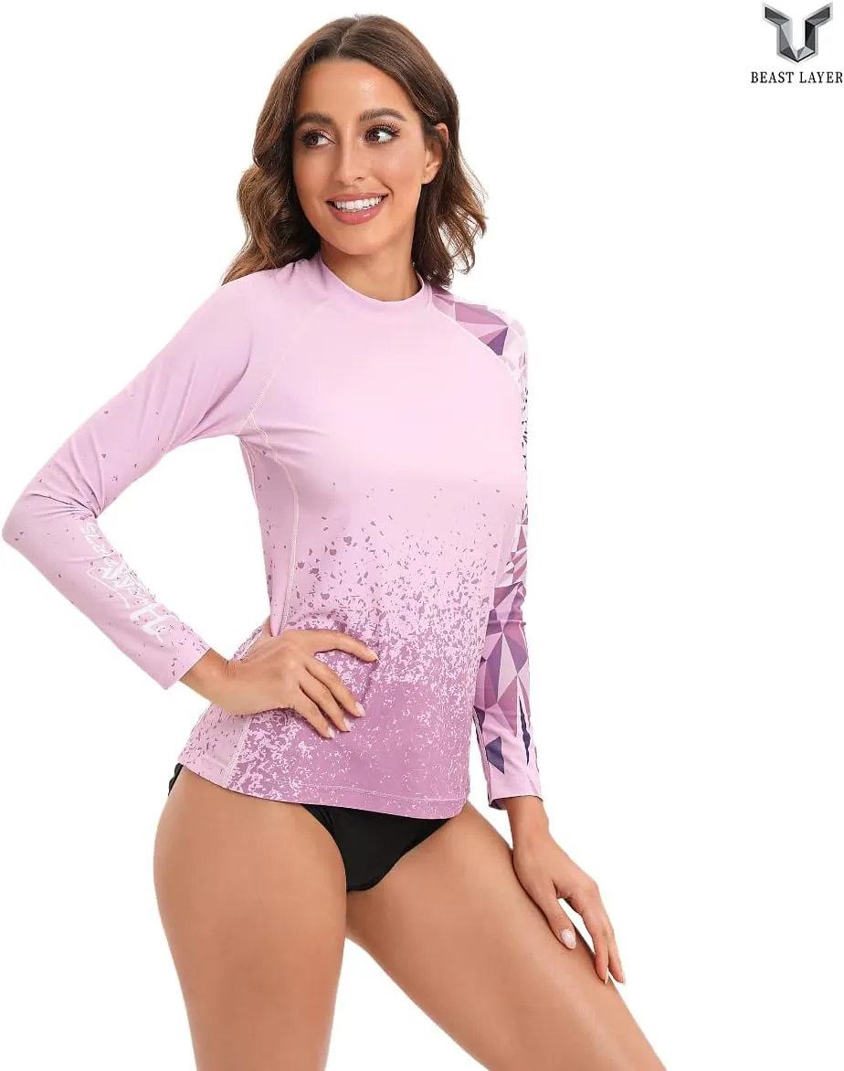 ADOREISM Women's Quick-Dry UPF 50  Sun Protection Long Sleeve Rash Guard