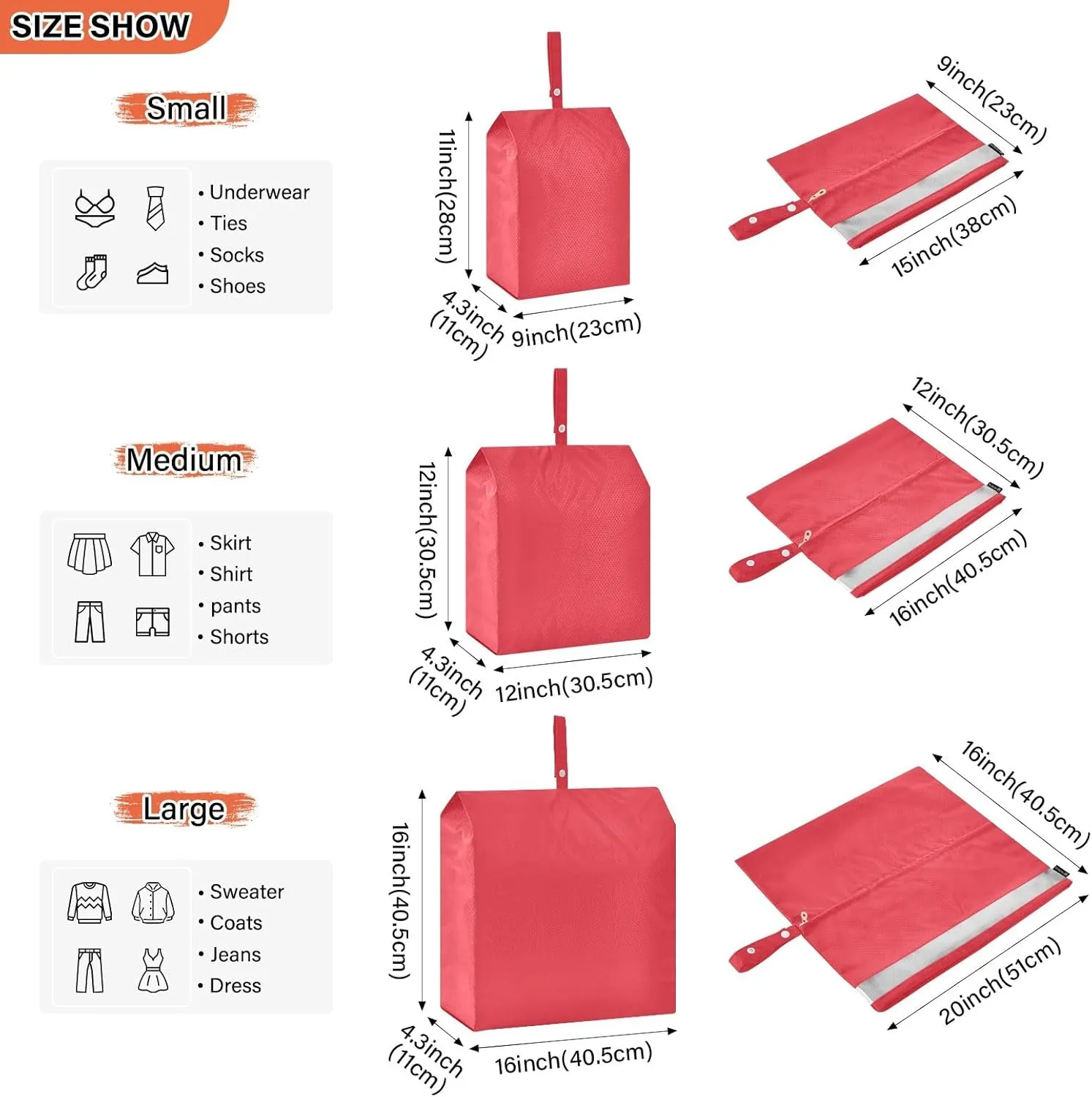 Alizarin Crimson Travel Packing Bags Packing Cubes with Shoe Bag Lightweight Travel Packing Organizers