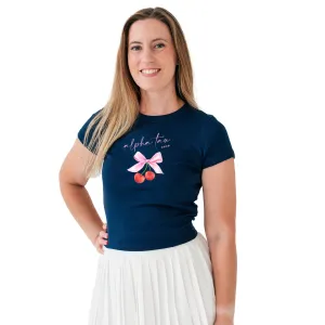 Alpha Sigma Tau Cherry XOXO Ribbed Crop Top - Alpha Tau