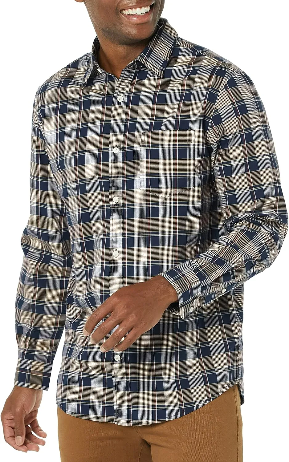 Amazon Essentials Men's Long-Sleeve Regular-fit Stretch Poplin Shirt