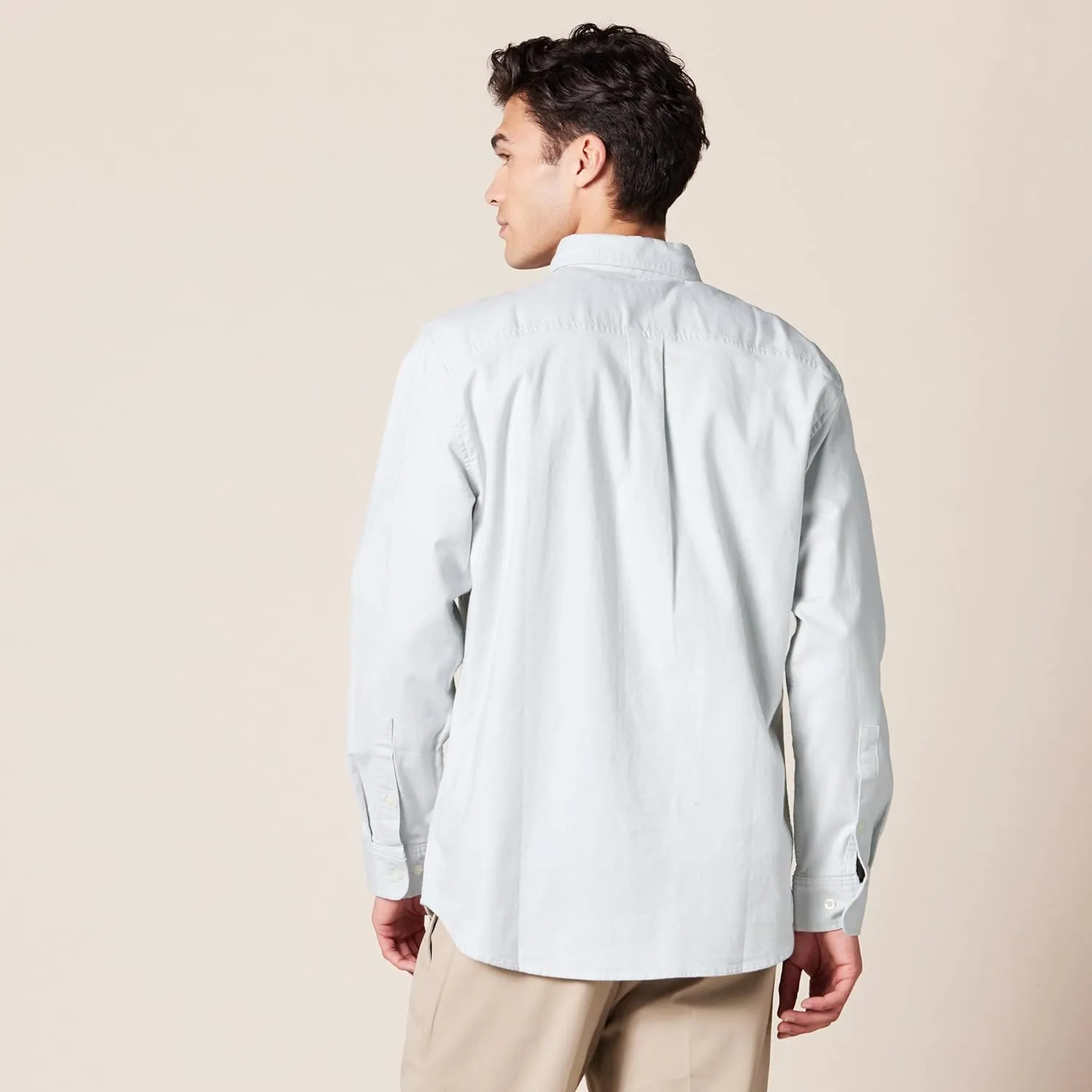 Amazon Essentials Men's Long Sleeve Shirt - Regular-Fit, Pocket Stretch Oxford (Available in Big & Tall)