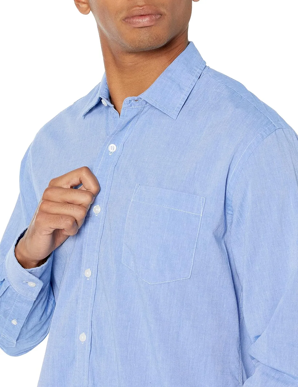 Amazon Essentials Men's Regular-Fit Long-Sleeve Casual Poplin Shirt