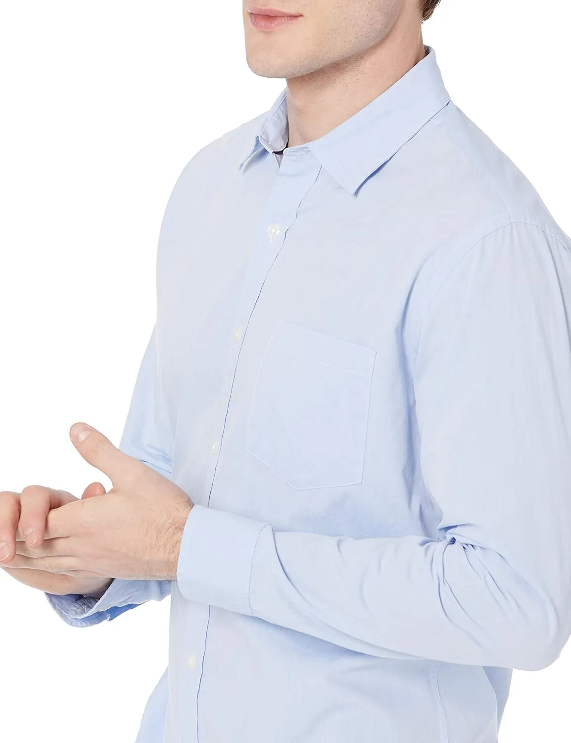 Amazon Essentials Men's Regular-Fit Long-Sleeve Casual Poplin Shirt