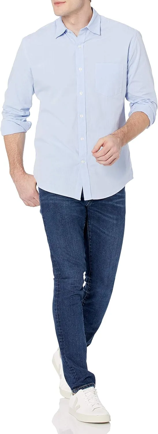 Amazon Essentials Men's Regular-Fit Long-Sleeve Casual Poplin Shirt
