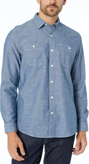 Amazon Essentials Men's Regular-Fit Long-Sleeve Chambray Shirt