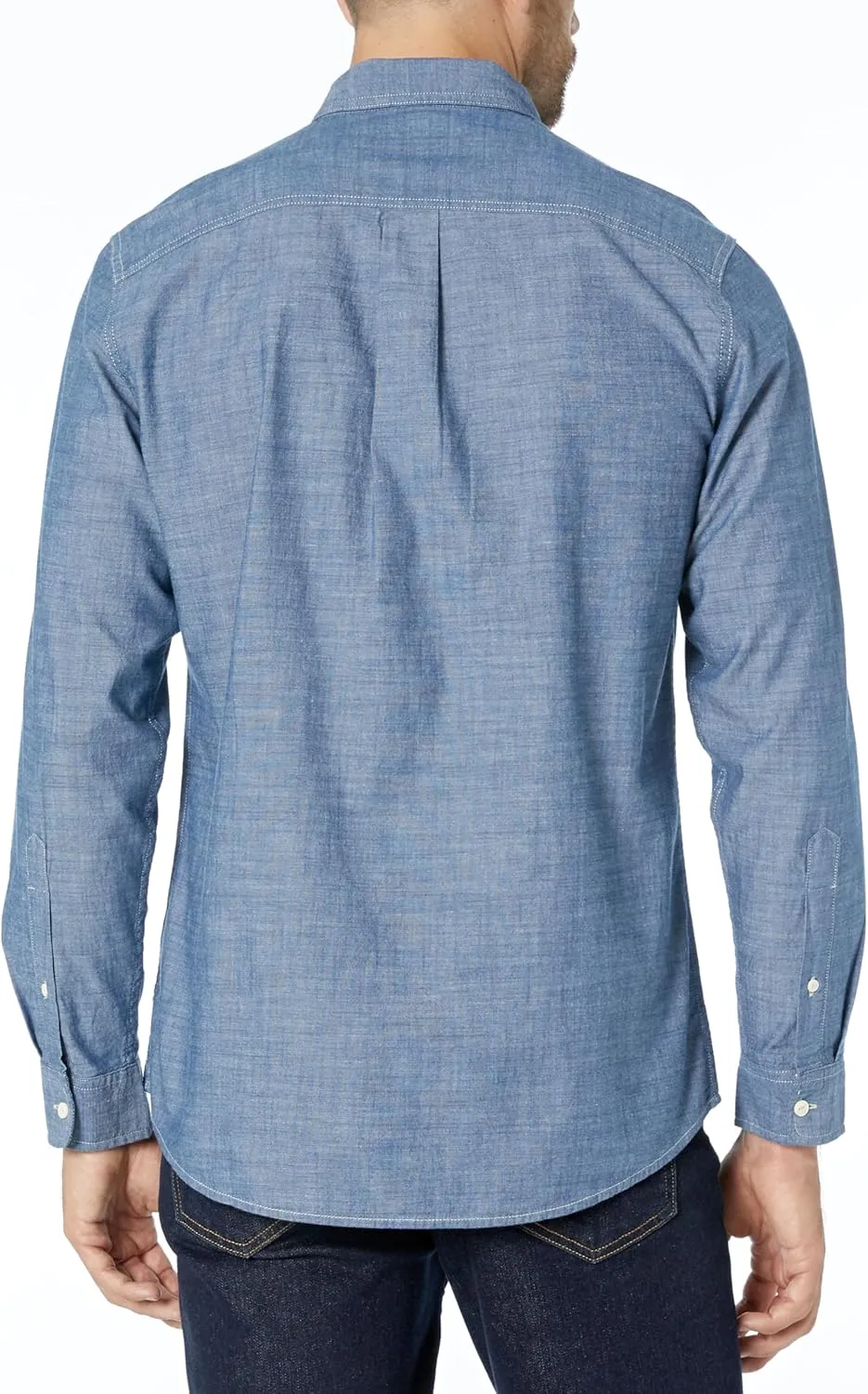 Amazon Essentials Men's Regular-Fit Long-Sleeve Chambray Shirt