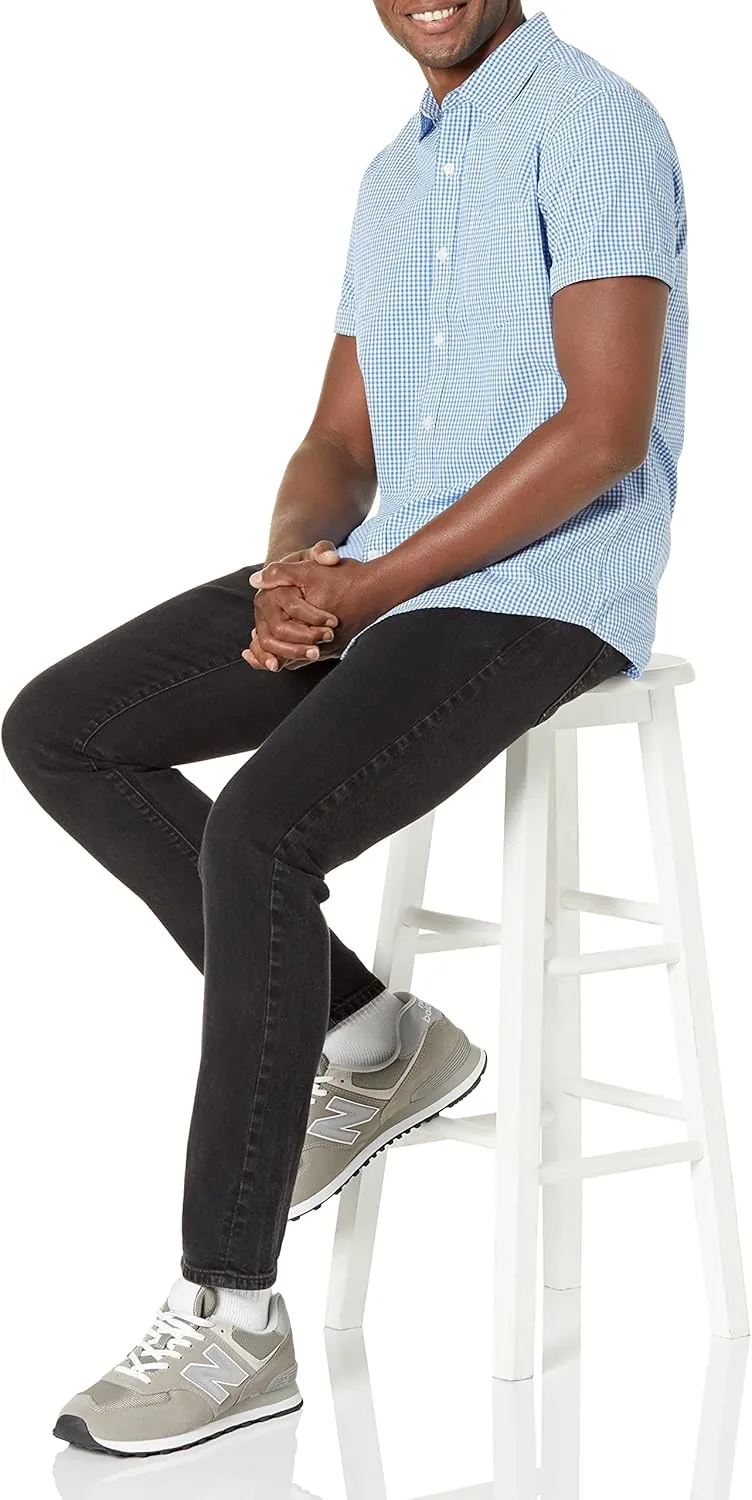 Amazon Essentials Men's Regular-Fit Short-Sleeve Poplin Shirt