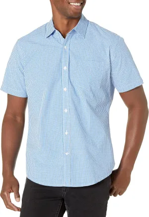 Amazon Essentials Men's Regular-Fit Short-Sleeve Poplin Shirt