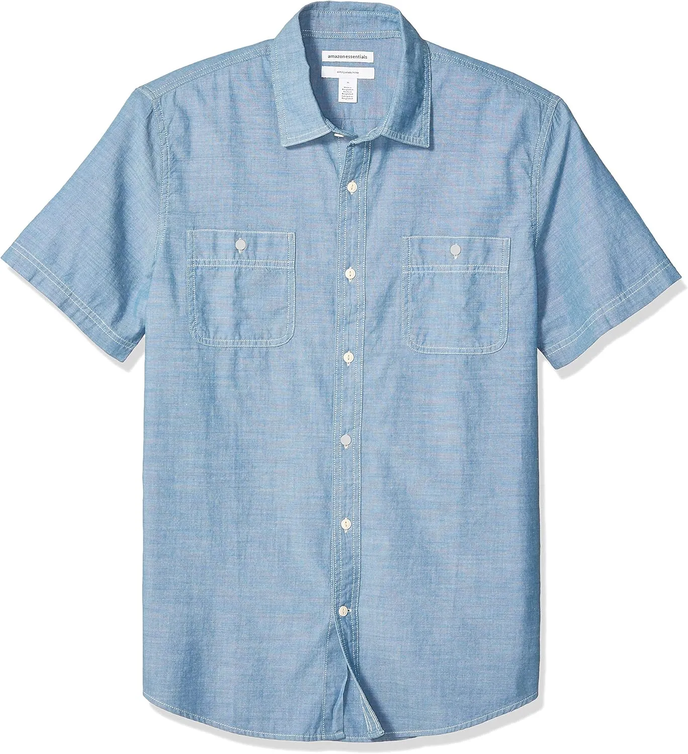 Amazon Essentials Men's Regular-Fit Short-Sleeve Poplin Shirt