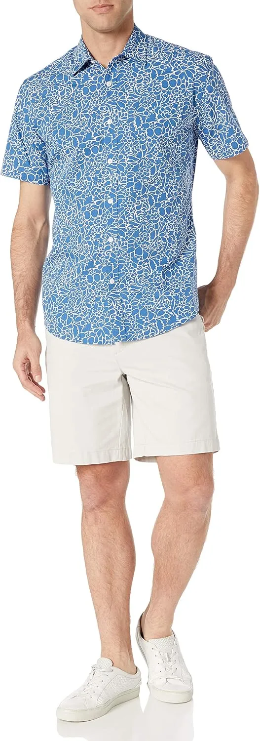 Amazon Essentials Men's Regular-Fit Short-Sleeve Poplin Shirt