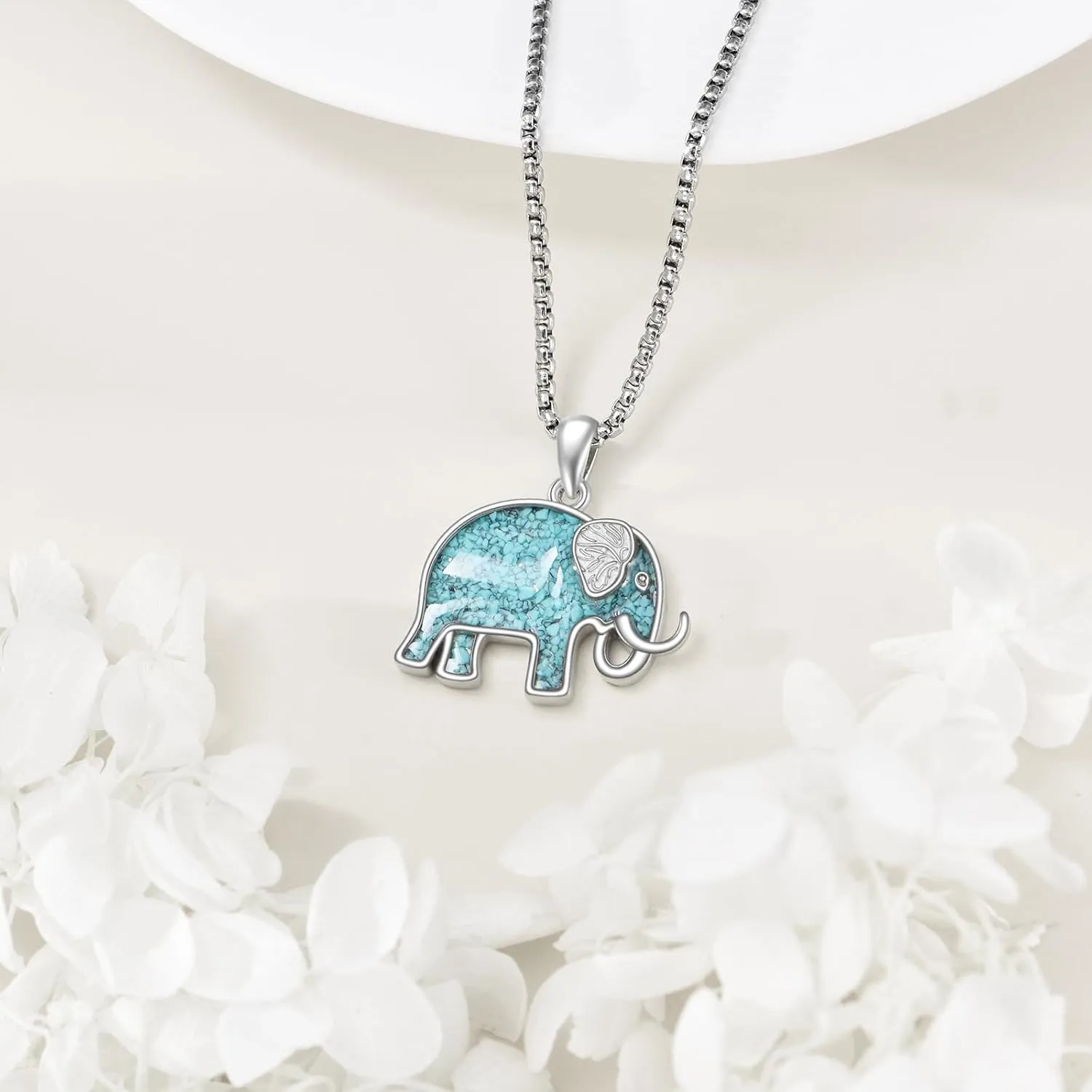 Animal Necklace 925 Sterling Silver Turquoise Horse/Hummingbird/Butterfly/Dragonfly/Phoenix/Turtle/Owl Pendant Jewelry Gifts for Women Men