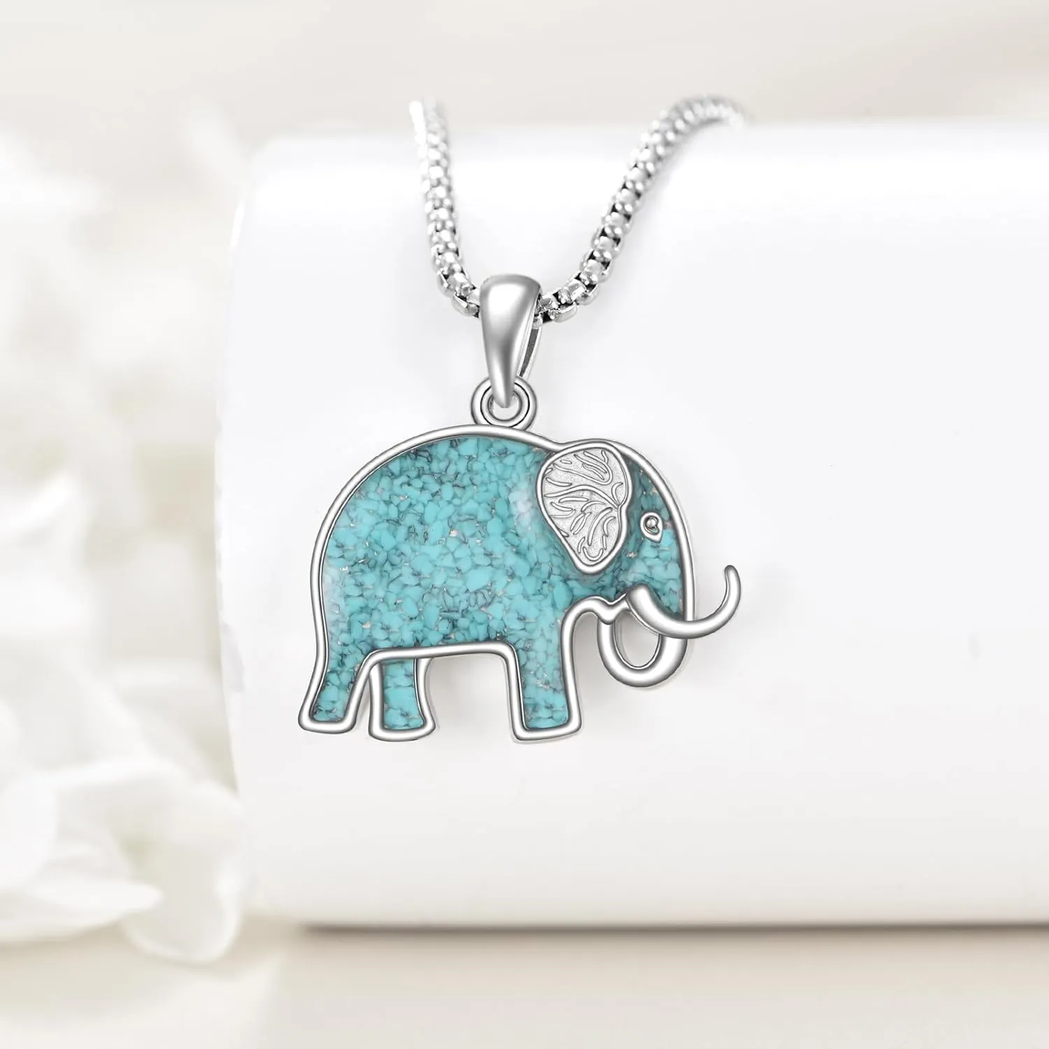 Animal Necklace 925 Sterling Silver Turquoise Horse/Hummingbird/Butterfly/Dragonfly/Phoenix/Turtle/Owl Pendant Jewelry Gifts for Women Men