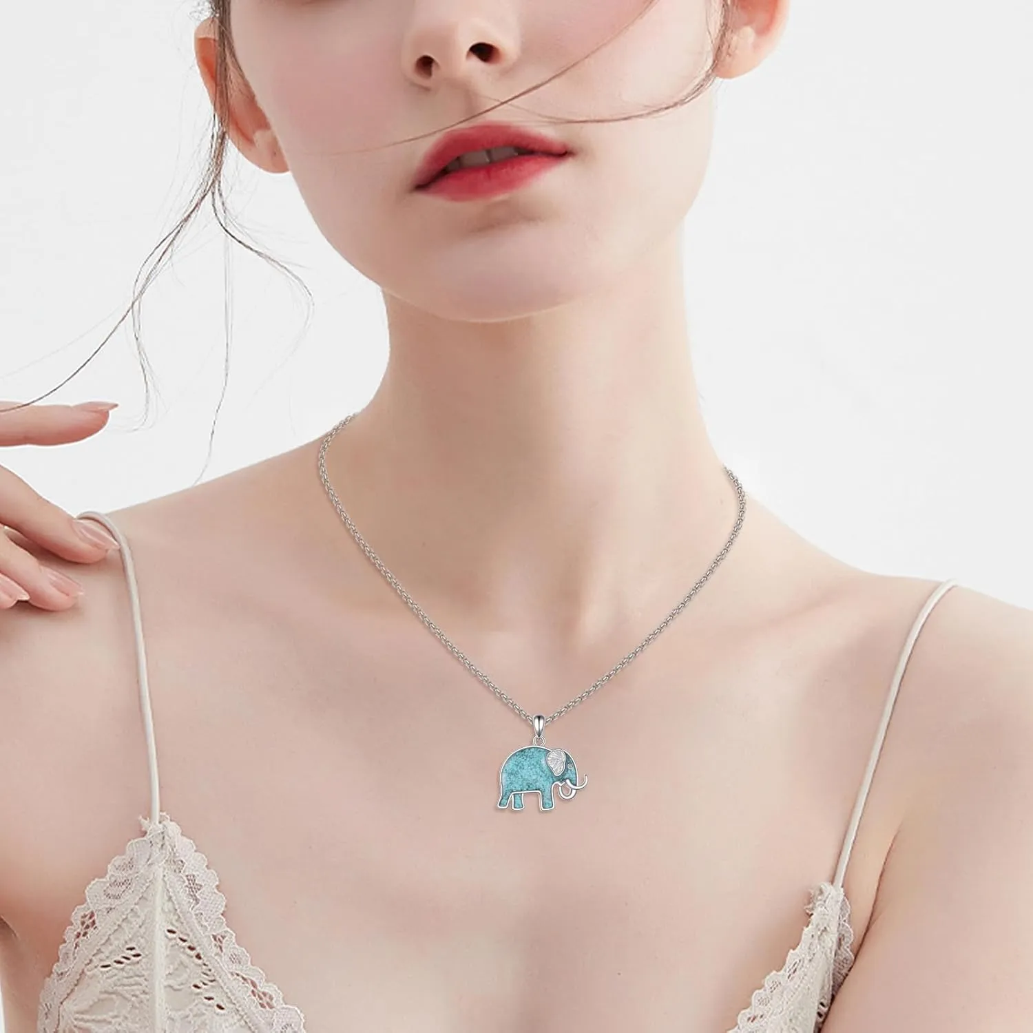 Animal Necklace 925 Sterling Silver Turquoise Horse/Hummingbird/Butterfly/Dragonfly/Phoenix/Turtle/Owl Pendant Jewelry Gifts for Women Men