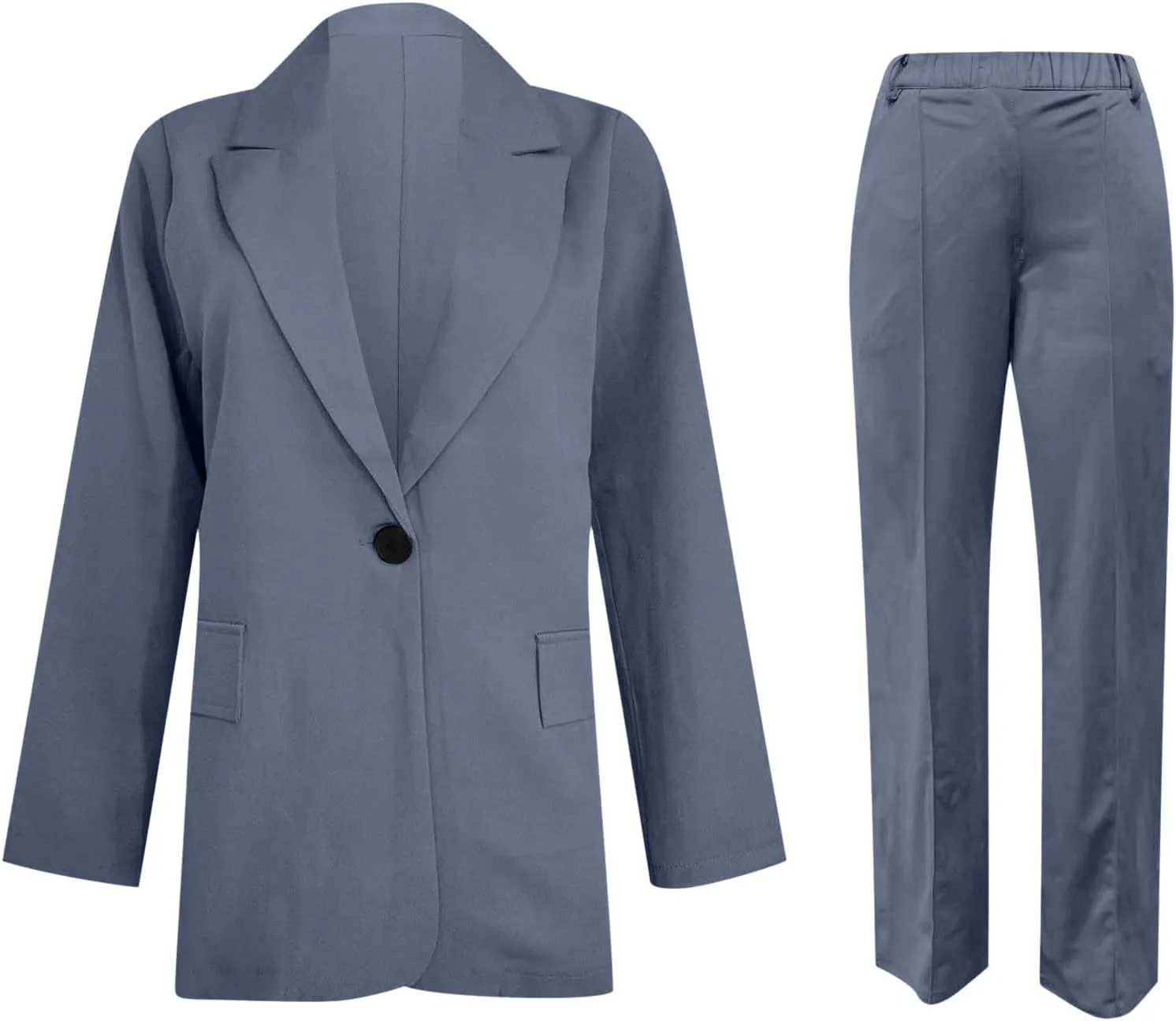 Aniywn Blazer Sets Women 2 Piece Outfits Dressy Business Work Jacket Outfits Casual Pant Suits Plus Size Wide Pants Suit Set