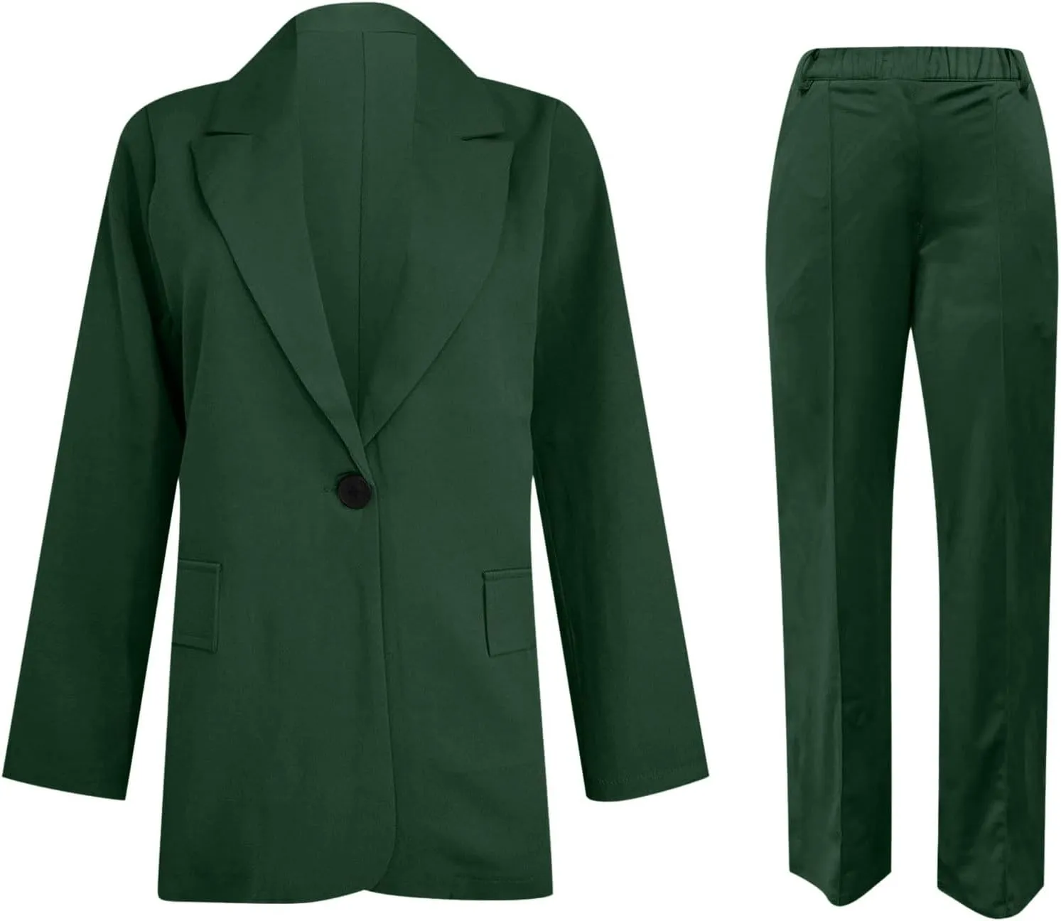 Aniywn Blazer Sets Women 2 Piece Outfits Plus Size Women Business Casual Sets Dressy Blazer Jackets Straight Leg Pants Suits