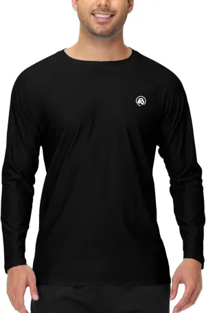 AOBUTE Mens Long Sleeve Swim Shirt Quick Dry Sun Protection Rash Guard