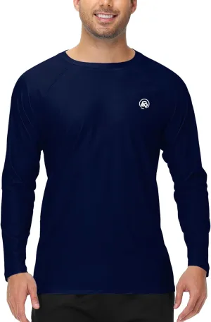 AOBUTE Mens Long Sleeve Swim Shirt Quick Dry Sun Protection Rash Guard