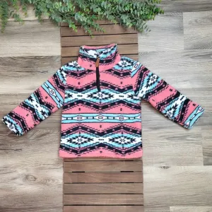 Aztec Print Quarter Zip Sherpa