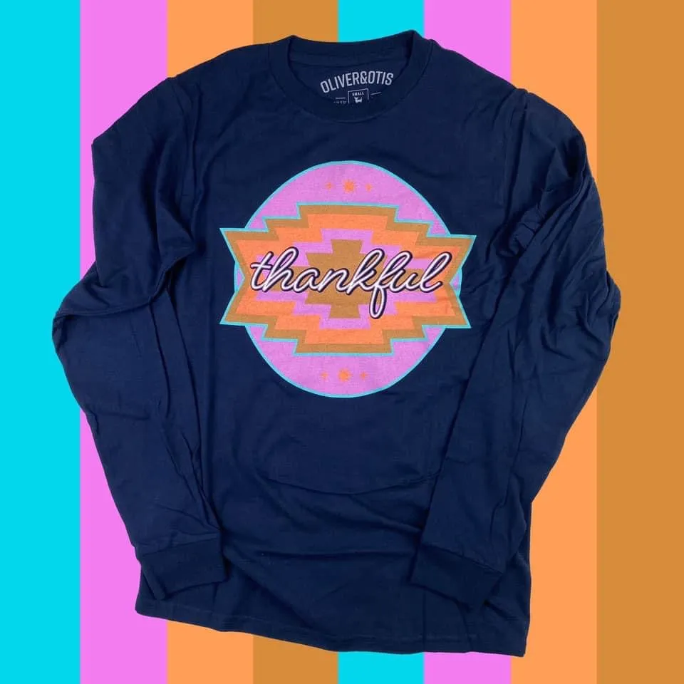 Aztec Thankful Graphic Long-Sleeve Tee