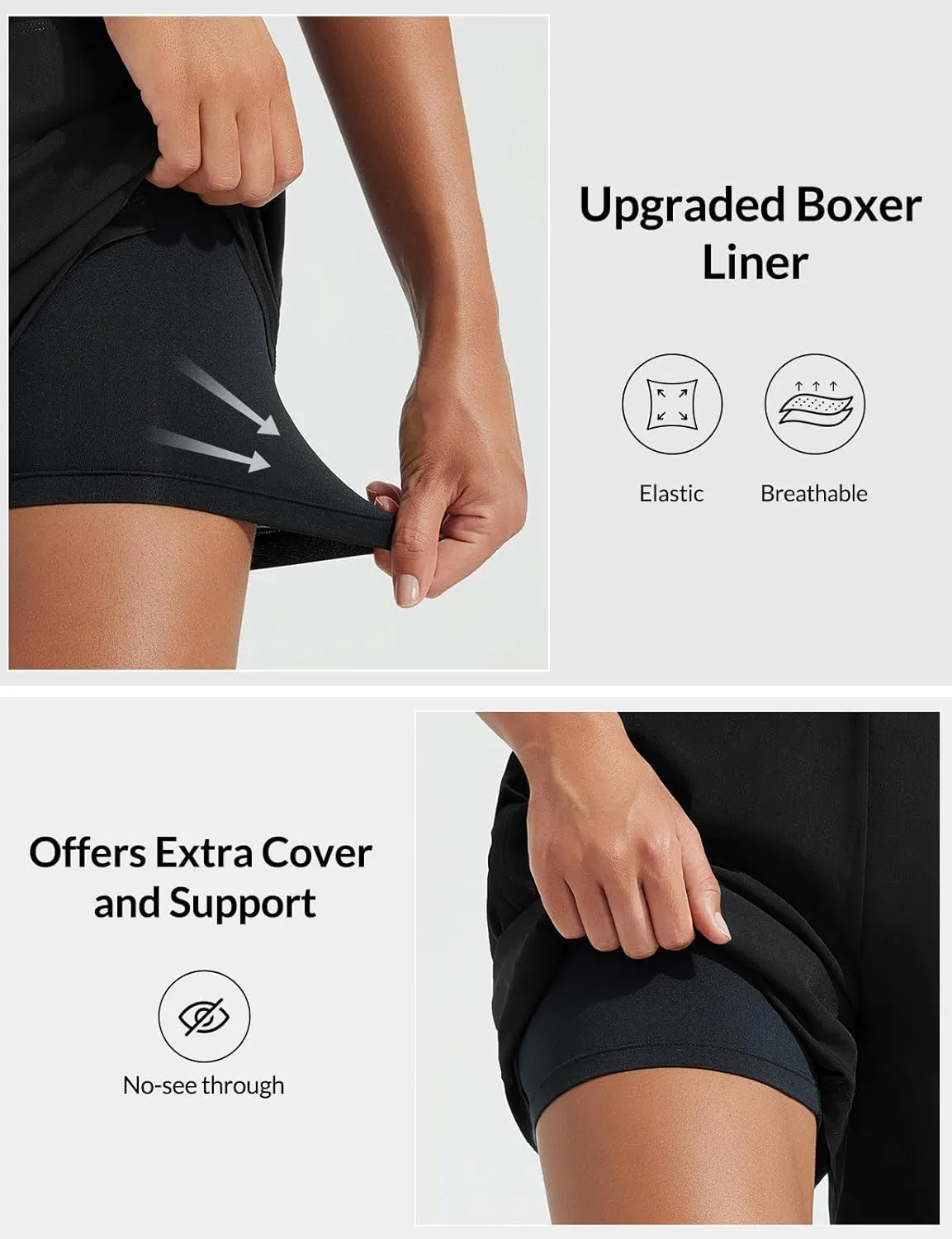 baleaf Women's 5" Swim Shorts High Waisted Quick Dry Swimming Bottom Boxer Liner Board Beach Shorts with Zipper Pockets