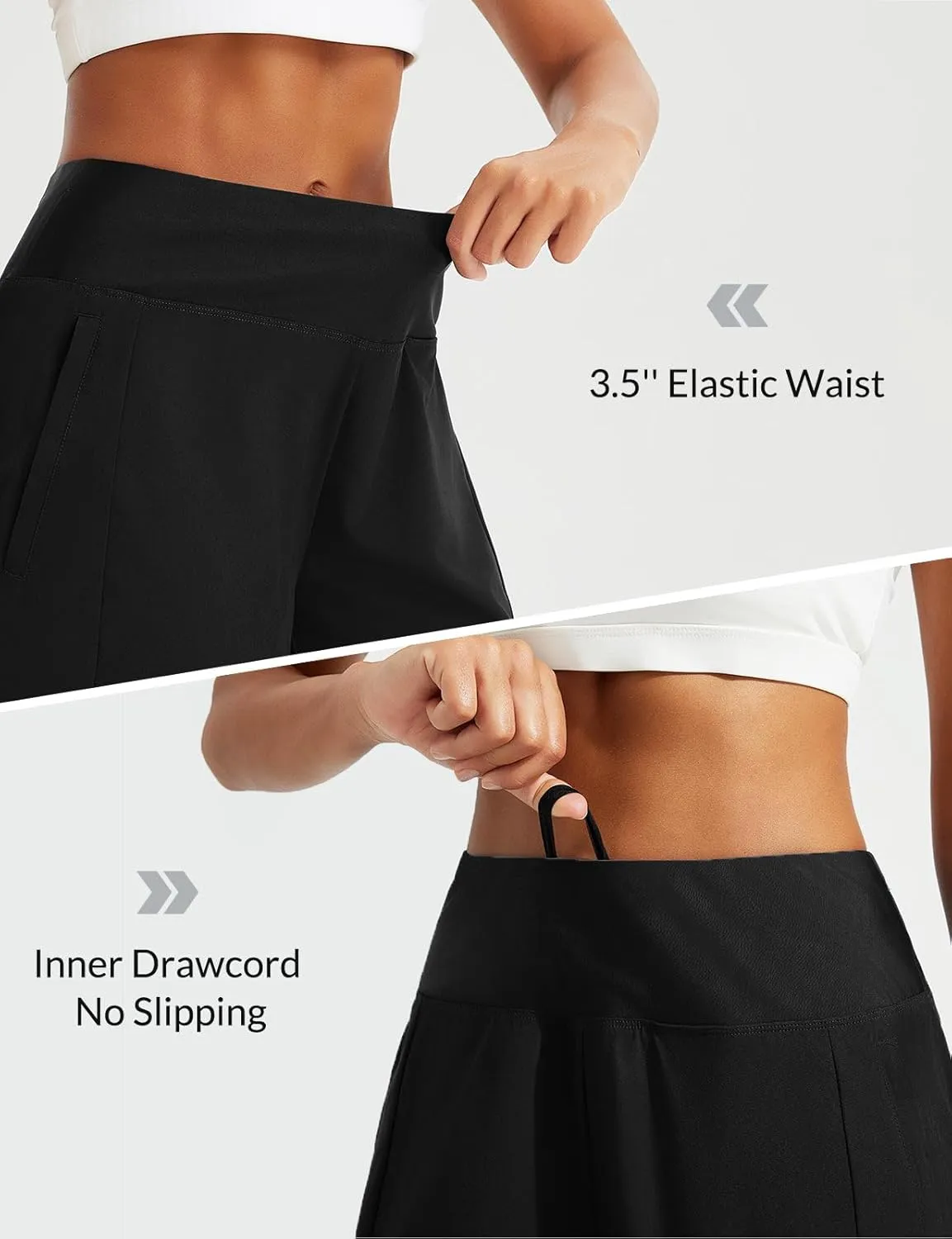 baleaf Women's 5" Swim Shorts High Waisted Quick Dry Swimming Bottom Boxer Liner Board Beach Shorts with Zipper Pockets