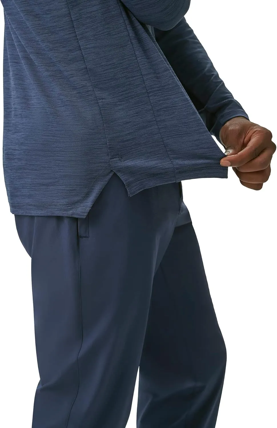 BASS OUTDOOR Men's Long-Sleeve T-Shirt  Easy-Care Performance Crew Neck
