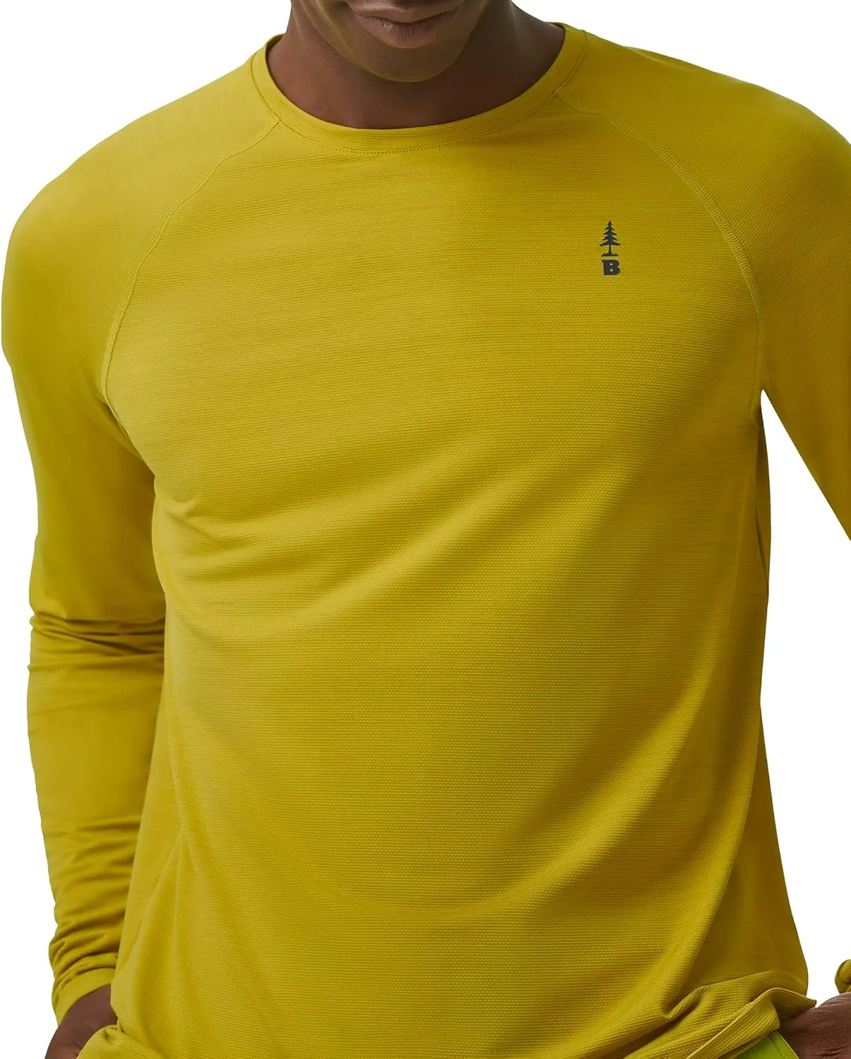 BASS OUTDOOR Men's Long-Sleeve T-Shirt  Easy-Care Performance Crew Neck