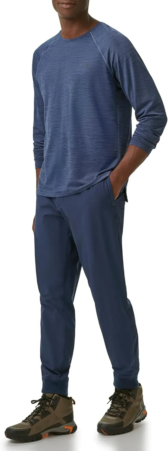BASS OUTDOOR Men's Long-Sleeve T-Shirt  Easy-Care Performance Crew Neck