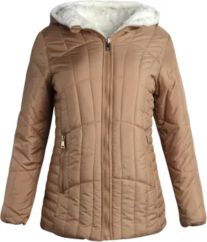 bebe Women's Puffer Jacket - Cozy Full Zip Up Hooded Reversible Puffer Jacket for Women - Casual Quilted Winter Jackets S-XL