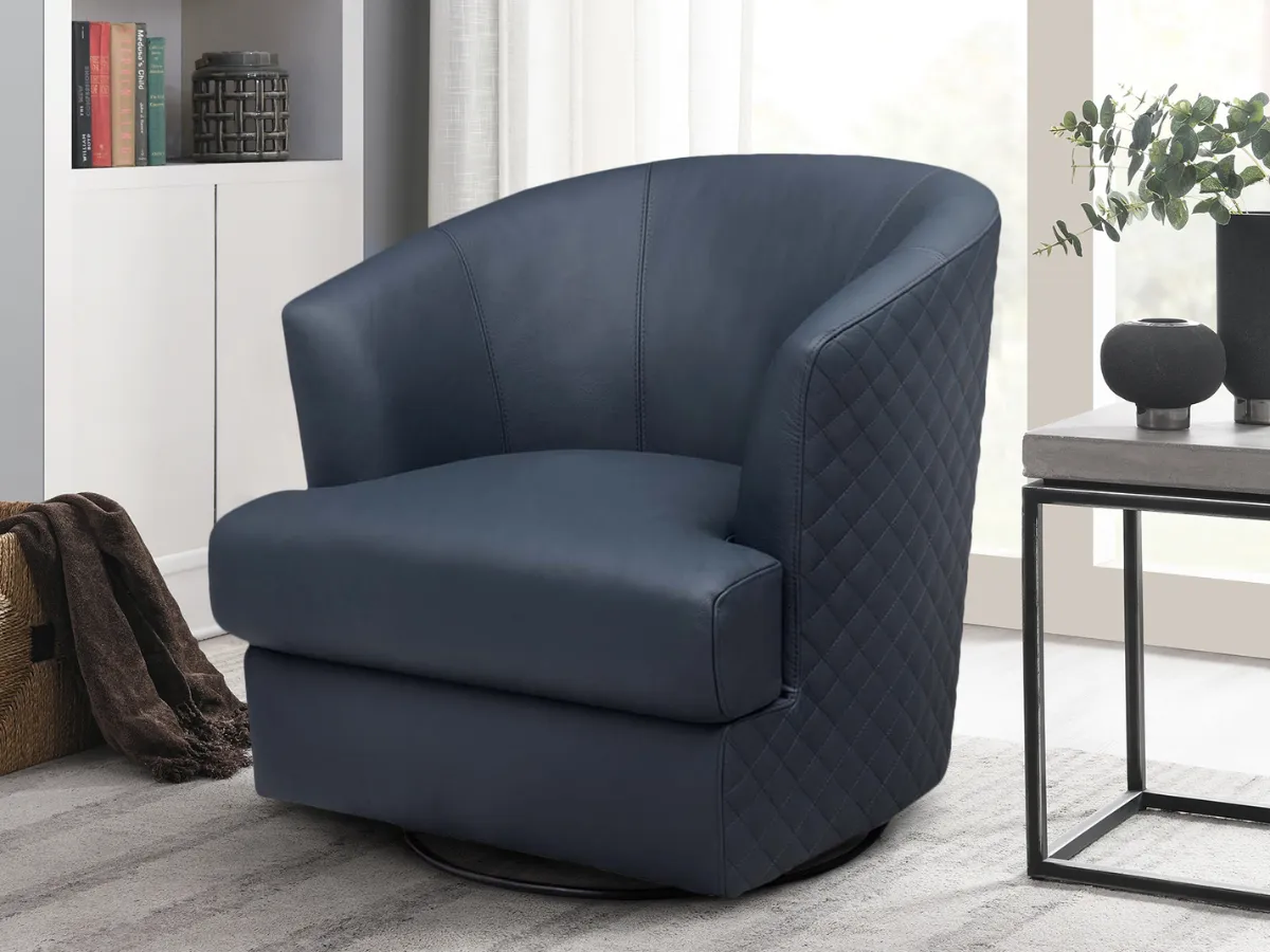 Belfield 100% Top Grain Leather Swivel Chair