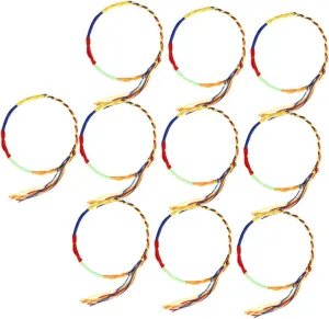BESPORTBLE Comfortable and Safe Material 10pcs Handmade Woven String Bracelet for Couples Fashion