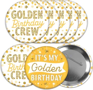 Big Dot of Happiness Happy Birthday - 3 inch Birthday Party Badge - Pinback Buttons - Set of 8