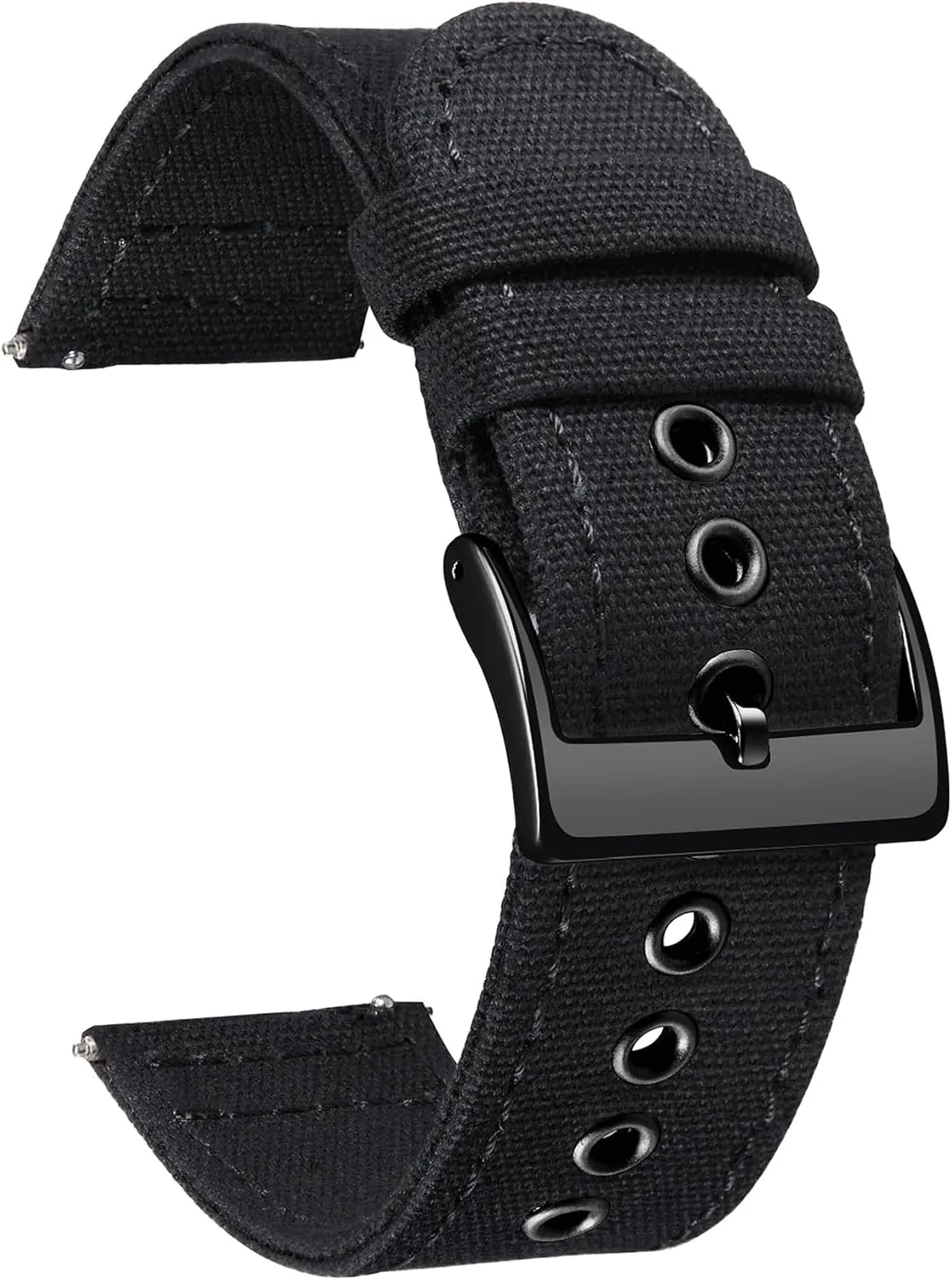 BINLUN Canvas Watch Bands Quick Release Sail Cloth Watch Straps Replacement 18mm 20mm 22mm 24mm Cotton Fabric Watchband for Men and Women with Silver/Black Buckle