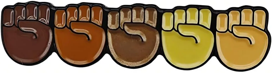 Black Lives Matter Proud Fists Enamel Lapel Pin Brooch, Unisex Fashion Accessory for Backpacks, Bags