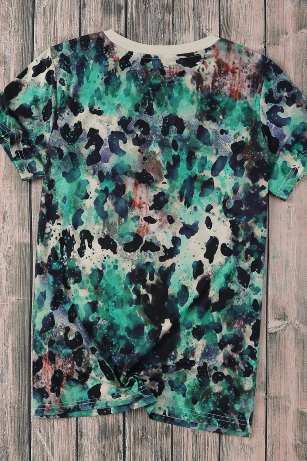 Blank Graphic Leopard Dyed Print T Shirt