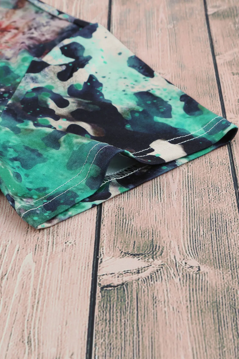 Blank Graphic Leopard Dyed Print T Shirt