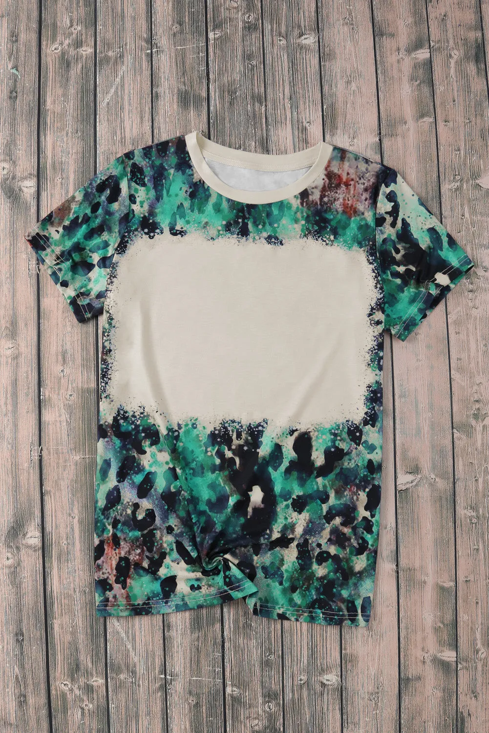 Blank Graphic Leopard Dyed Print T Shirt