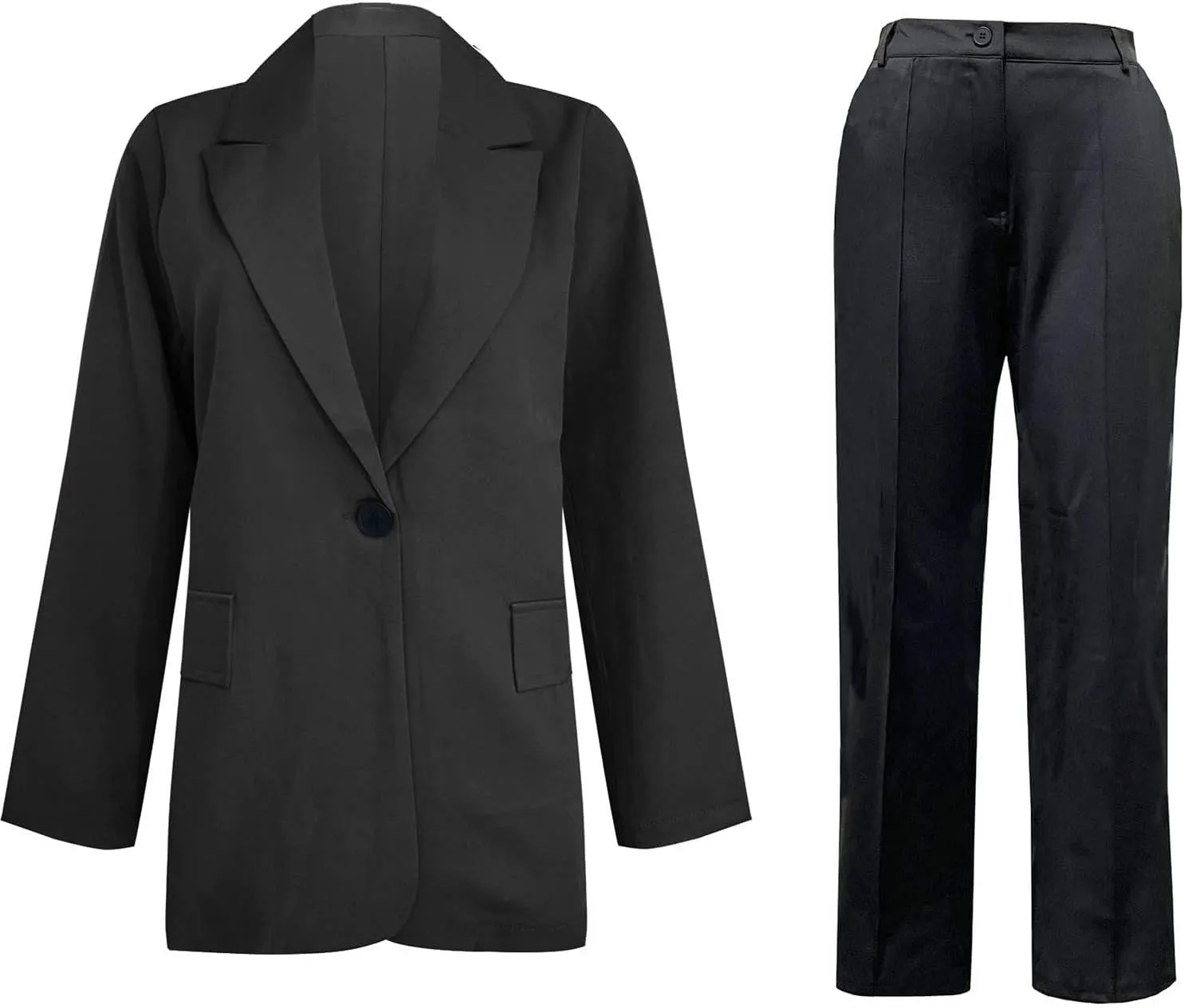 Blazer Sets Women 2 Piece Outfits Dressy Pant Suits Business Casual Outfits Loose Straight Leg Pants Work Clothing Set